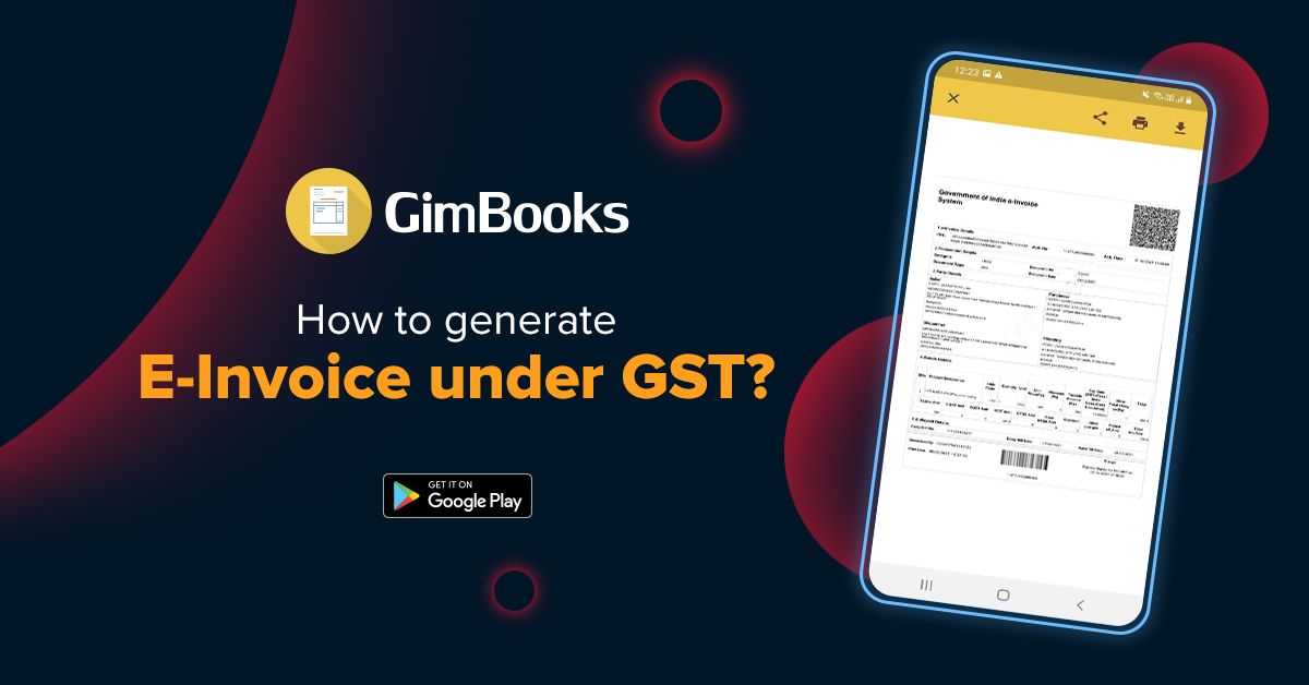 Create E-invoices under GST