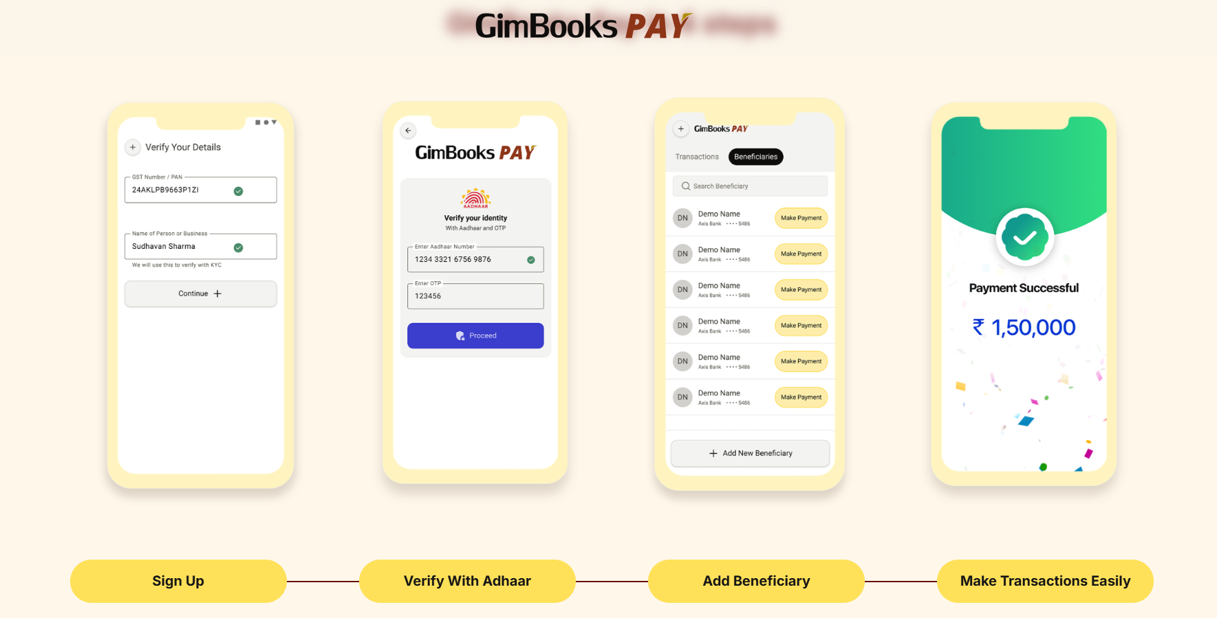 GimBooks Pay in 4 steps