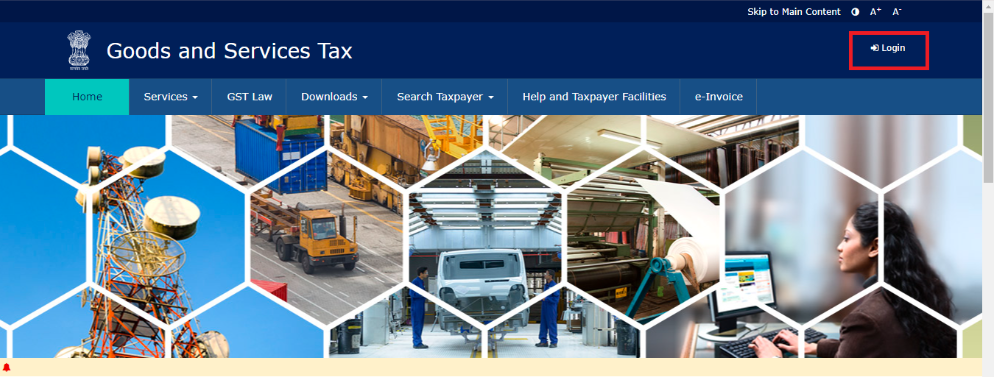 GST Login for changing email in gst portal