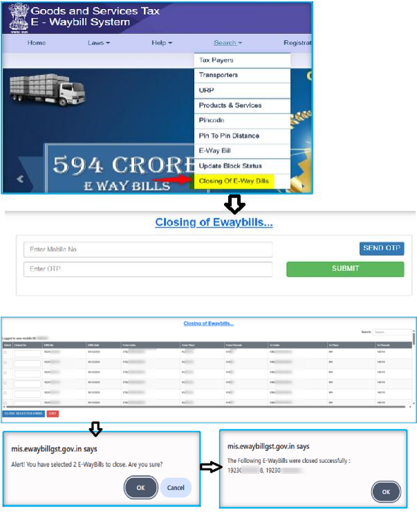 Voluntary e-Way Bill Closure Facility by GSTN