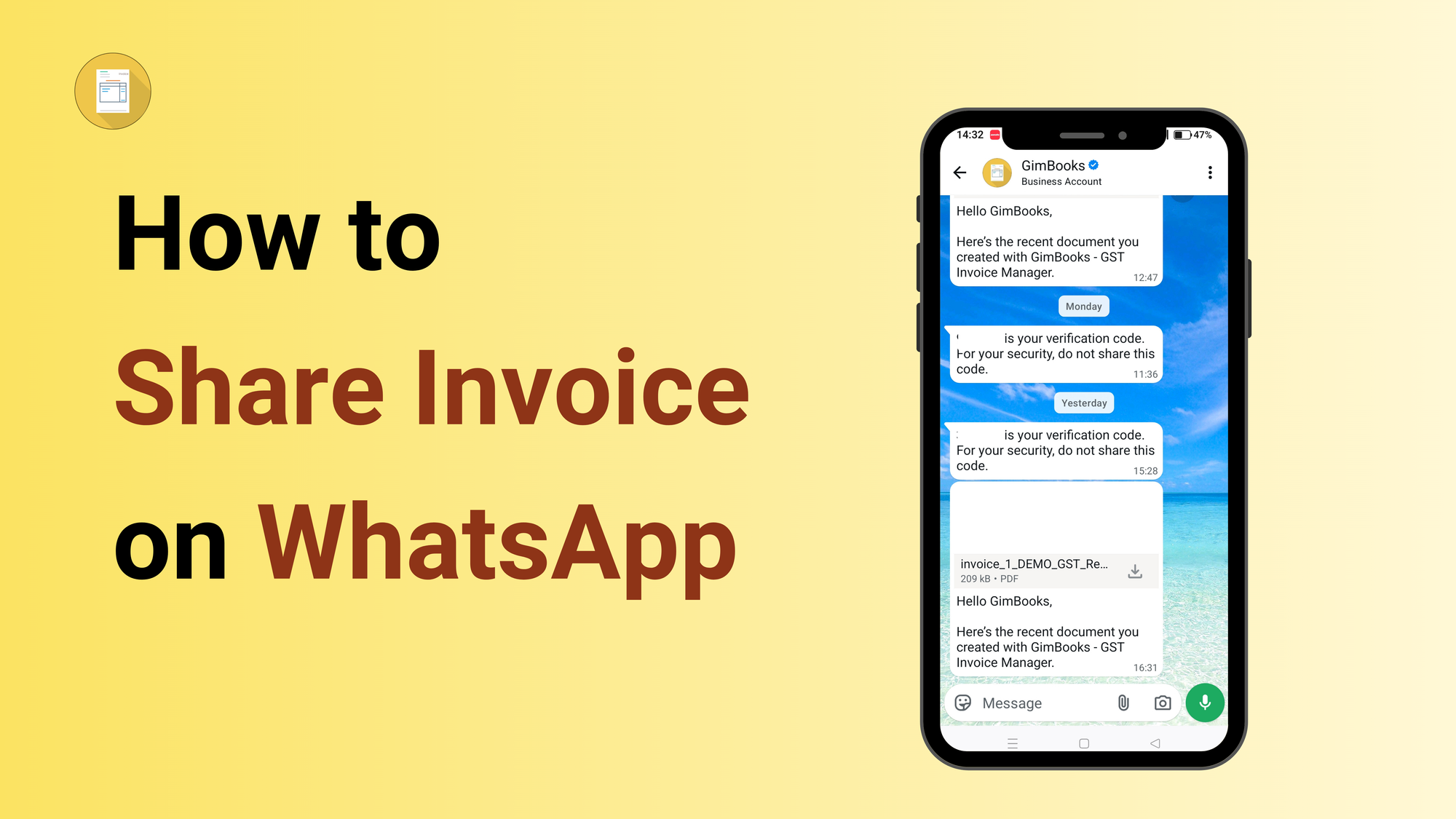 How to Share GST Invoice on WhatsApp