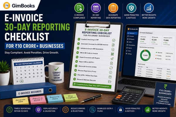 E-Invoice 30-Day Reporting Checklist for ₹10 Crore+ Businesses