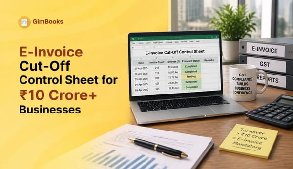 E-Invoice Cut-Off Control Sheet for ₹10 Crore+ Businesses