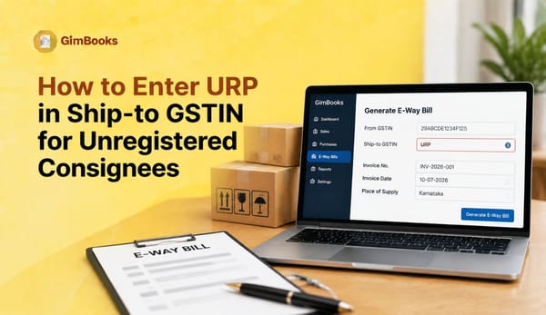 enter urp ship- gstin unregistered consignees